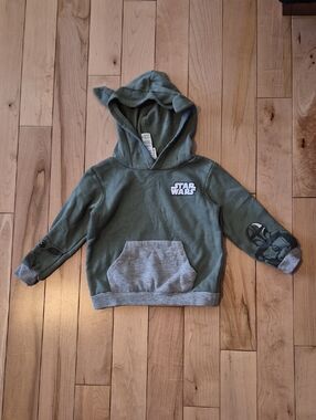 Boys Size 4T Star Wars Green Hooded Pullover for Kids